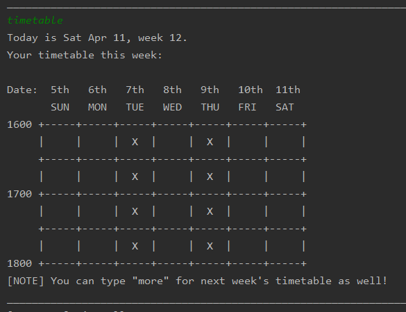 timetable